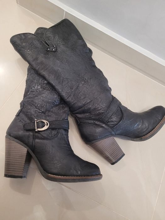 Черни ботуши естествена кожа