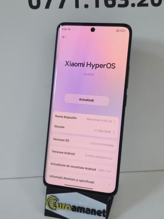 Telefon mobil Xiaomi Redmi Note 14 Pro, 8GB RAM, 256GB, 5G, -G-