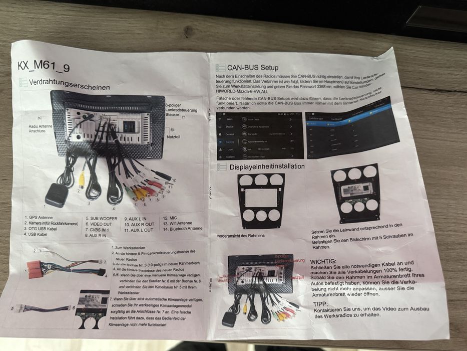 Navigatie dedicata Mazda 6