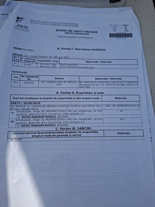 Vând teren -Livada de Bihor