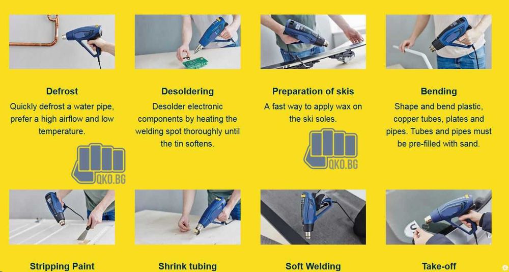 Пистолет за промишлени цели с горещ въздух + Дисплей НОВ с гаранция