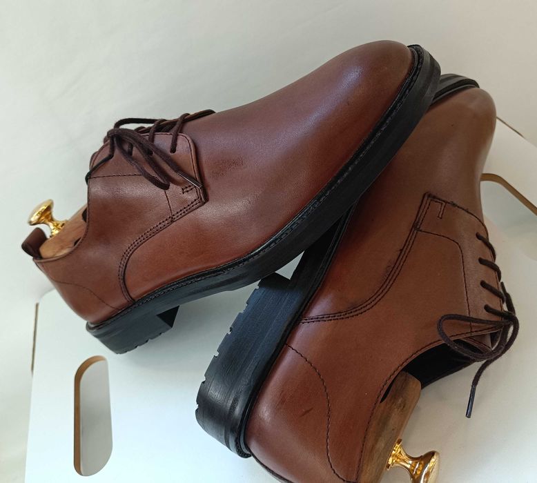 Pantofi derby 42 plain toe premium ZIGN NOI piele naturala