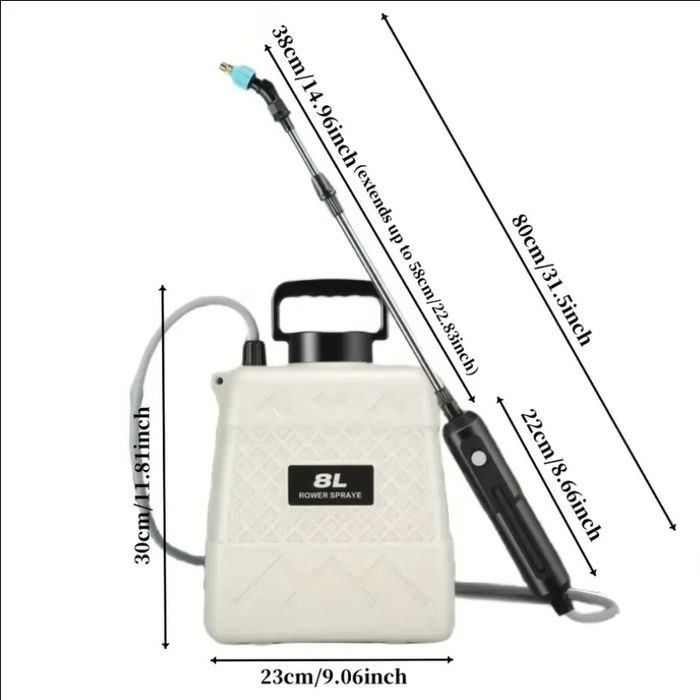 Градинска пръскачка с батерия, 8 л.