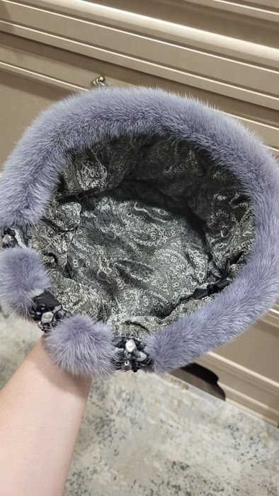 Шапка норка красивая