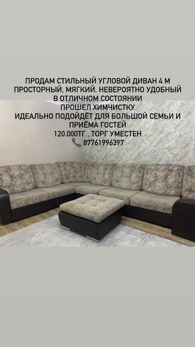 Большой коричневый диван