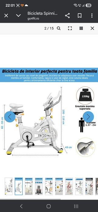 Bicicleta spinning Go4Fit