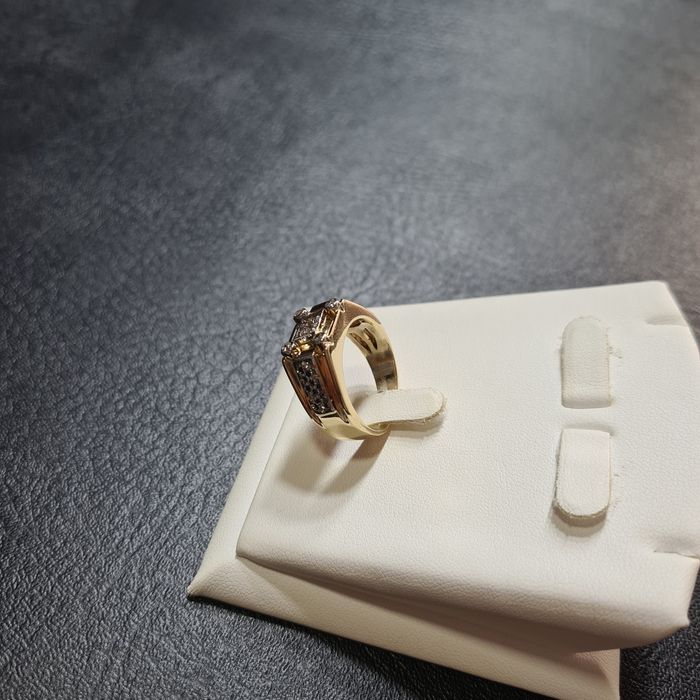 Кольцо Золотое с Бриллиантами Мужское