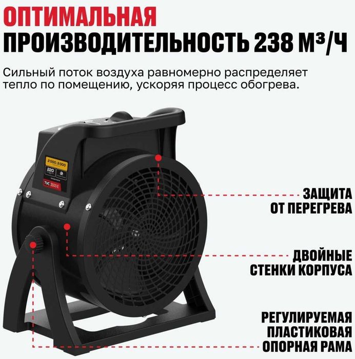 Тепловентилятор TVC-3500Е (3кВт) ALTECO