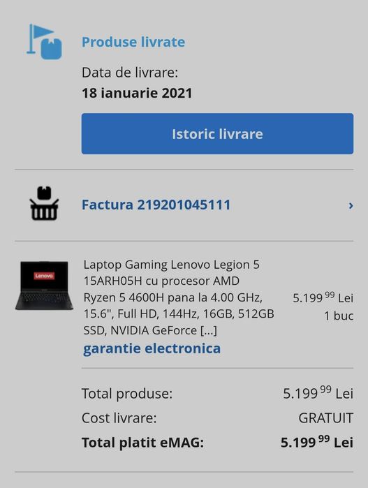 Laptop gaming Lenovo legion 5