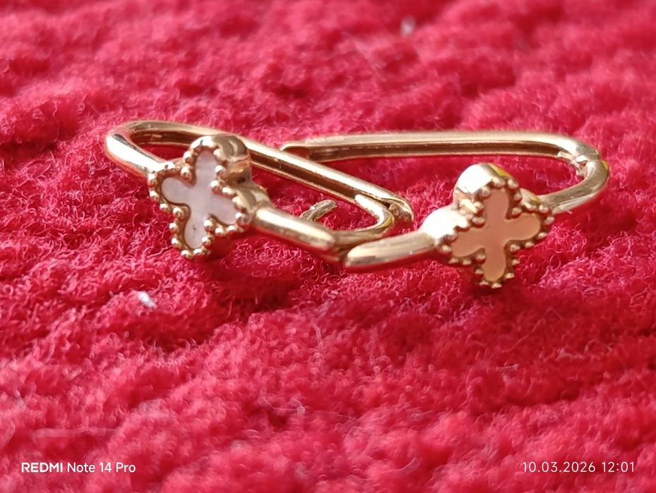 Златни обеци Van Cleef 14 карата