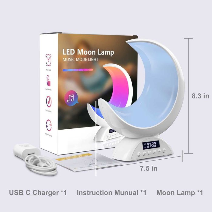 Настолна лампа Moon, RGB светлина с променящи се цветове