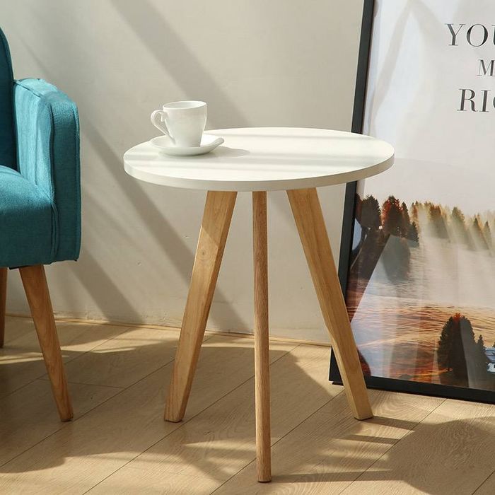 Журнальный столик белый круглый 45×40