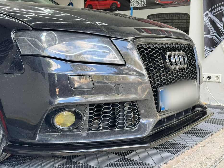 Prelungire lip bara fata Audi A4 B8 2008-2012 nonfacelift negru lucios