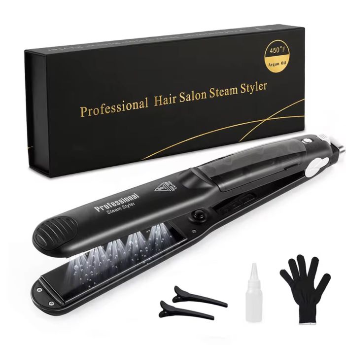 Placă profesională de îndreptat părul cu abur