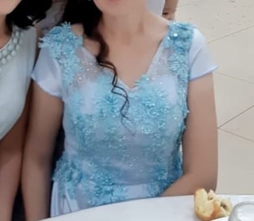 Платье небесного цвета