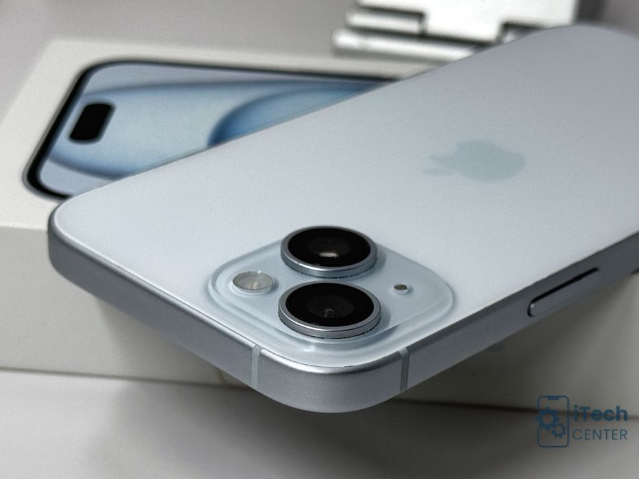 iPhone 15, 128GB, Blue, 100% батерия, КАТО НОВ, 2г. ГАРАНЦИЯ!