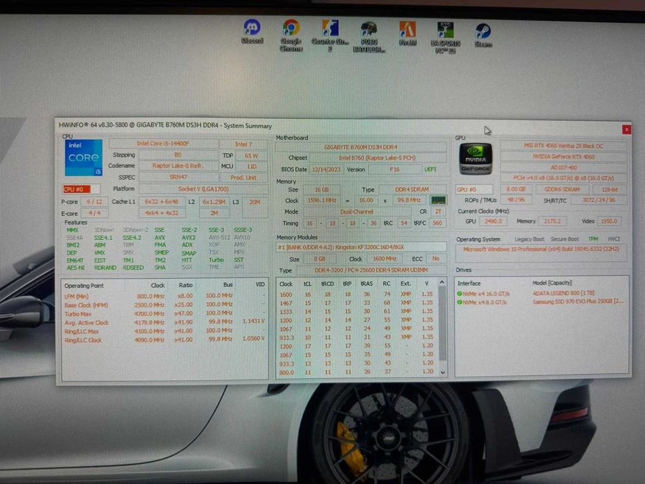 Pc Gaming RTX 4060|I5 14400F|16gb Ram DDR4, IN GARANTIE