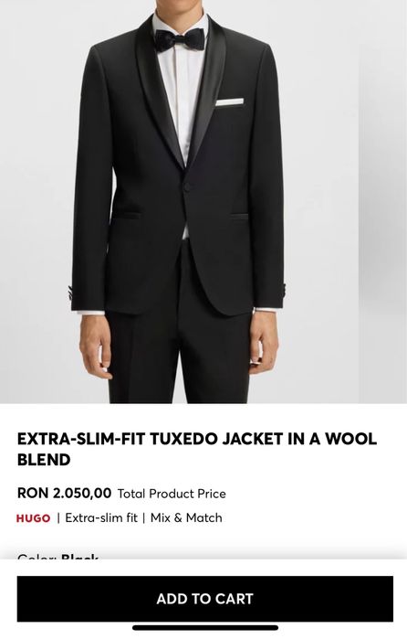 Sacou elegant Hugo Boss marimea S/46 purtat o singura data