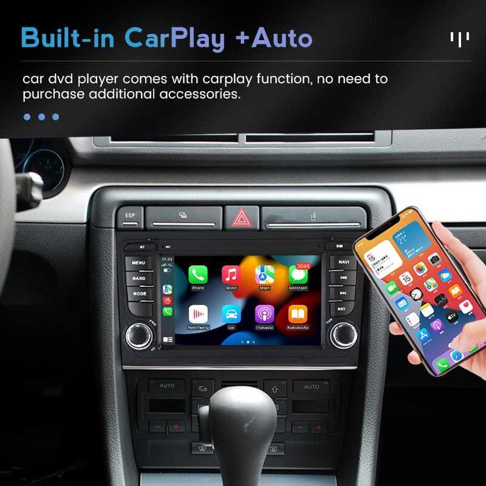 Navigatie Android 14 AUDI A4 B6 B7 Carplay Waze YouTube + CAMERA
