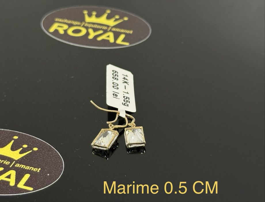 Bijuteria ROYAL : Cercei AUR 14K NOU / 1.55 GR