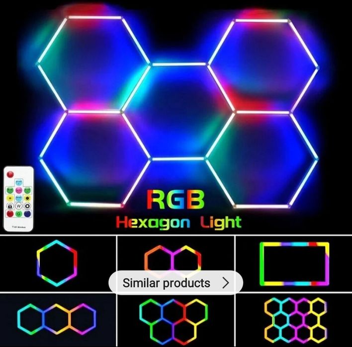 Kit 14 Lumini Hexagon RGBW Symphony HoneyComb iluminat garaj detailing