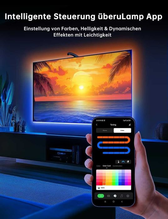 Gvyugke RGB LED лента за TV 5.5 м с App за 75–85" телевизори