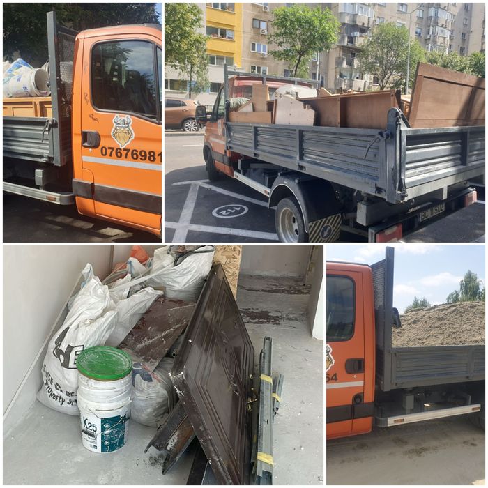 Transport moloz nisip pietriș amestec materiale de constructii