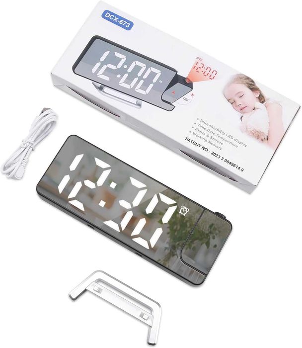 Ankilo 7.9-инчов LED проекционен будилник с огледален дисплей