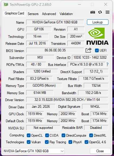 Видеокарта GTX 1060 6gb