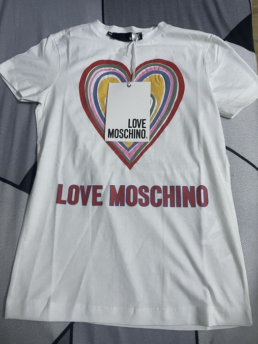 Tricou Moschino alb si negru