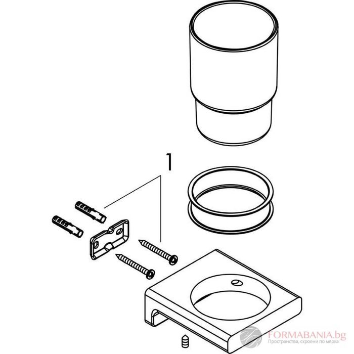 Hansgrohe AddStoris 41749670 Стъклена чаша за четки