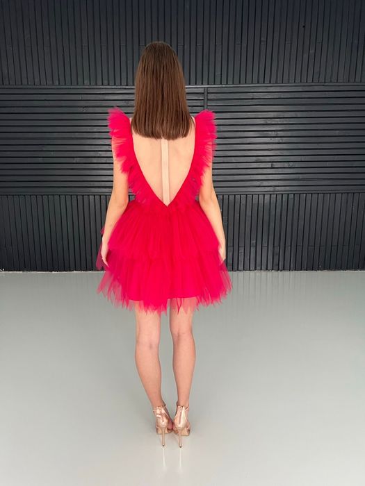 Rochie tulle cu floricele create manual