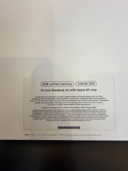 Macbook Air M1 256 GB