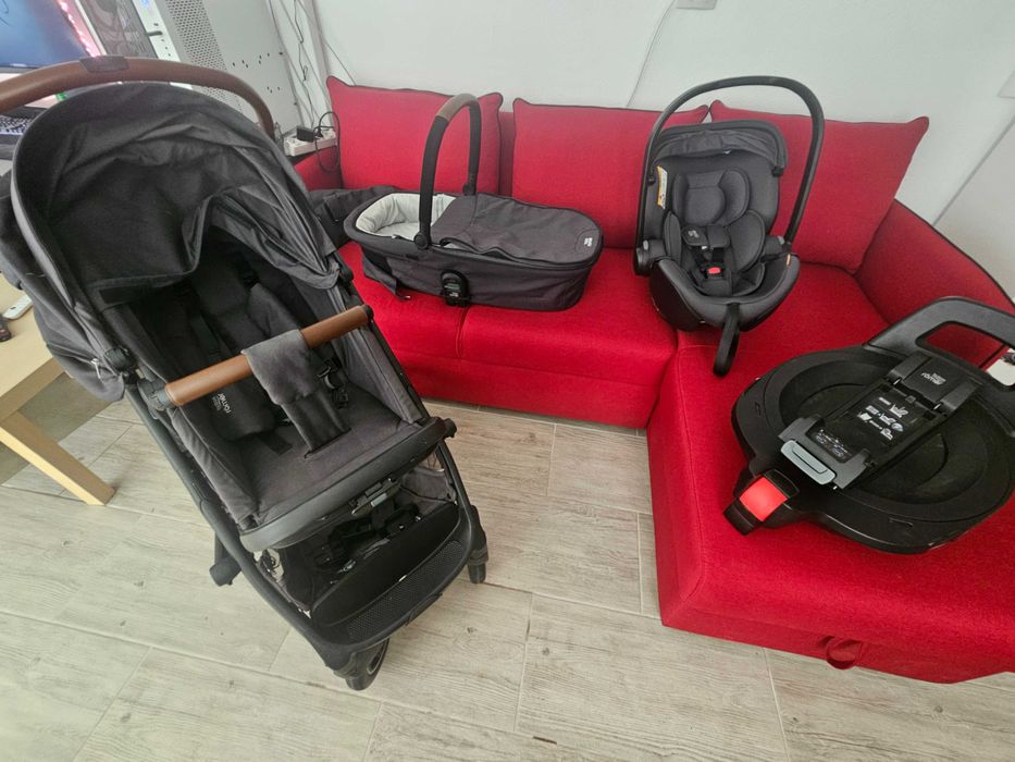 Set Britax Romer Modular  0 - 2 ANI - Scaun, Scoica, Landou, Sport, Baza Isofix Smile 5Z, Midnight Grey