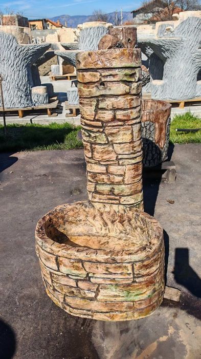 Градинска чешма мивка от щампован бетон