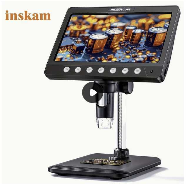 Дигитален микроскоп Inskam 7" HD IPS дисплей, 1200X увеличение