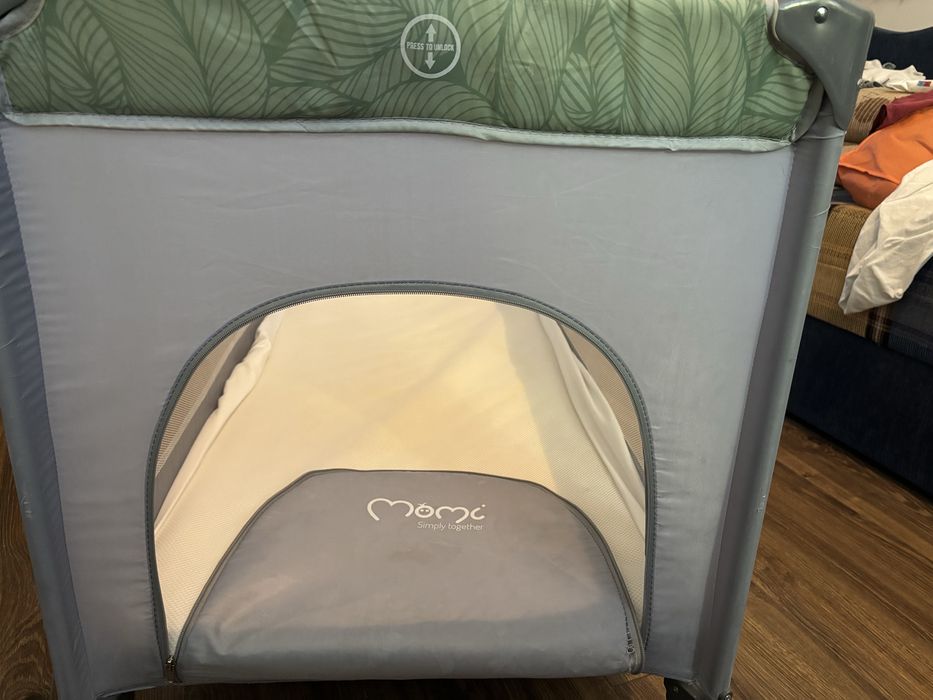 Pat pliabil Momi, cu saltea si husa