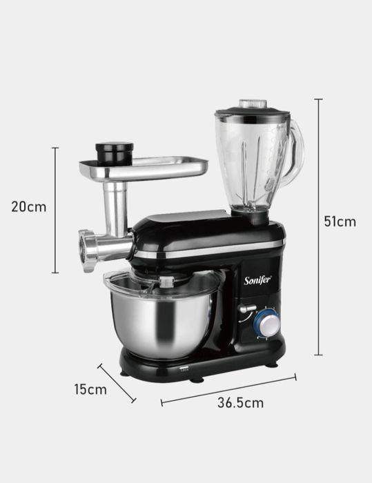 Sonifer 3в1 Планетарный миксер с чашка Мясорубка Блендер sf-8056