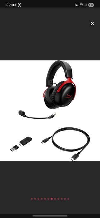 HyperX Cloud III 3 S Wireless Roșu-Negru
