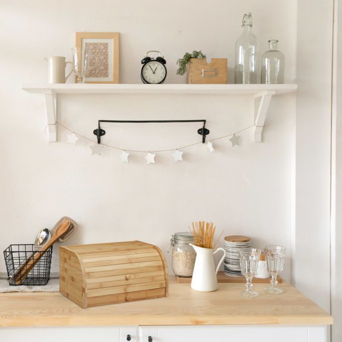 Бамбукова кутия за хляб с чекмедже