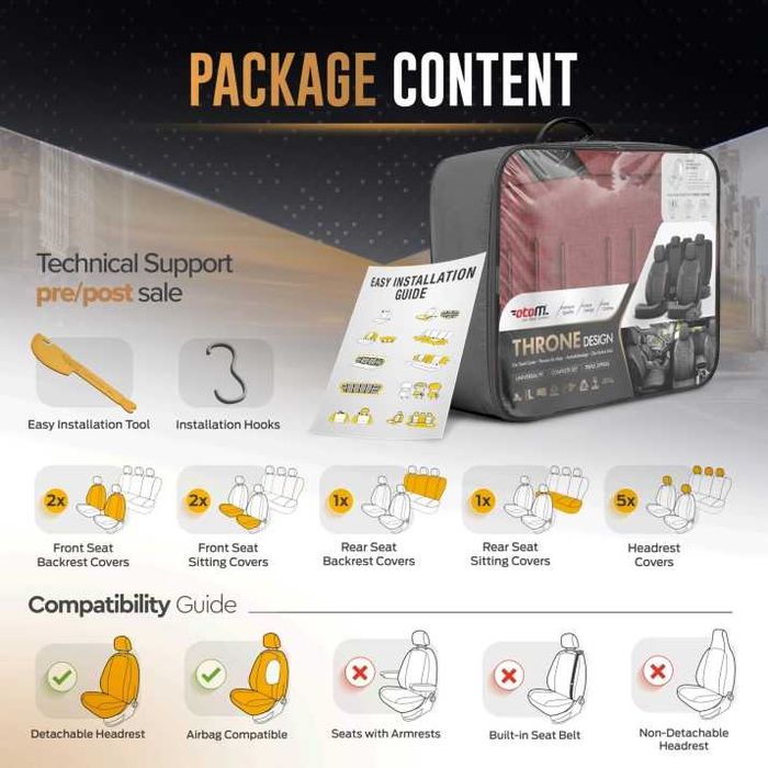 Комплект луксозна тапицерия Otom Throne червено-черна,текстил+еко кожа