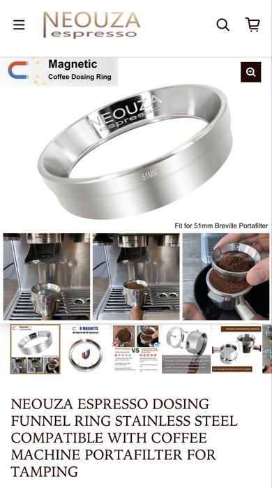 Portafiltru bottomless Neouza 51mm Delonghi+Inel de Dozare pentru portafiltru magnetic