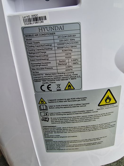 Aer conditionat portabil Hyundai