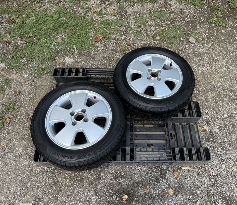 2бр.НОВИ Резервни гуми+АЛУМИНИЕВИ ДЖАНТИ 15" 4x100-Opel,Chevrolet,Fiat