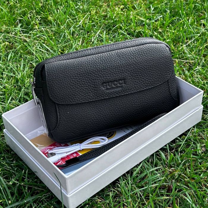 Барсетка c отпечатком пальцев ,портмоне ,Gucci qora rangi 6601-2  No:1