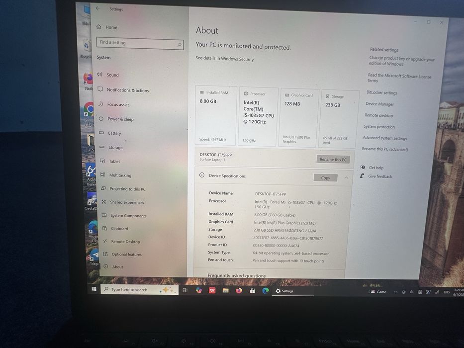 Noutbuk Microsoft Surface 3
