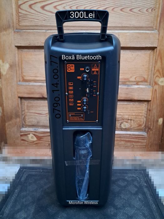 Boxa Bluetooth cu Acumulator + Microfon Wireless