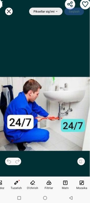 Santexnik xizmati 24/7 qarshi