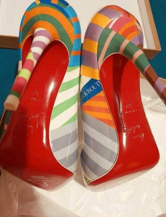 Pantofi Christian Louboutin hot chick 100 multicolor