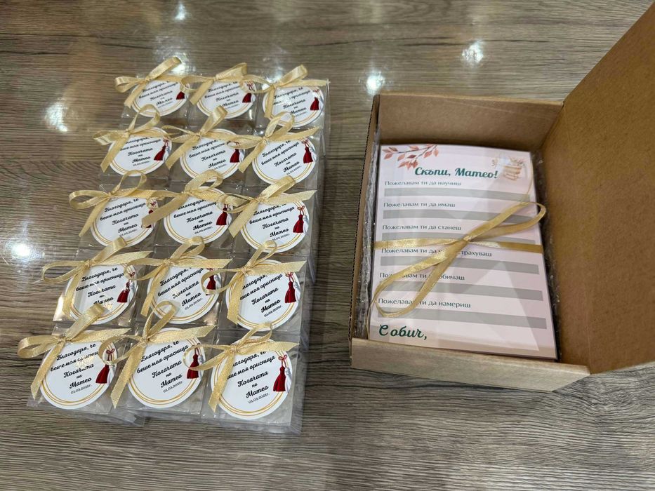 Подаръчета за гости - соево мече свещ (кръщение, рожден ден, погача)